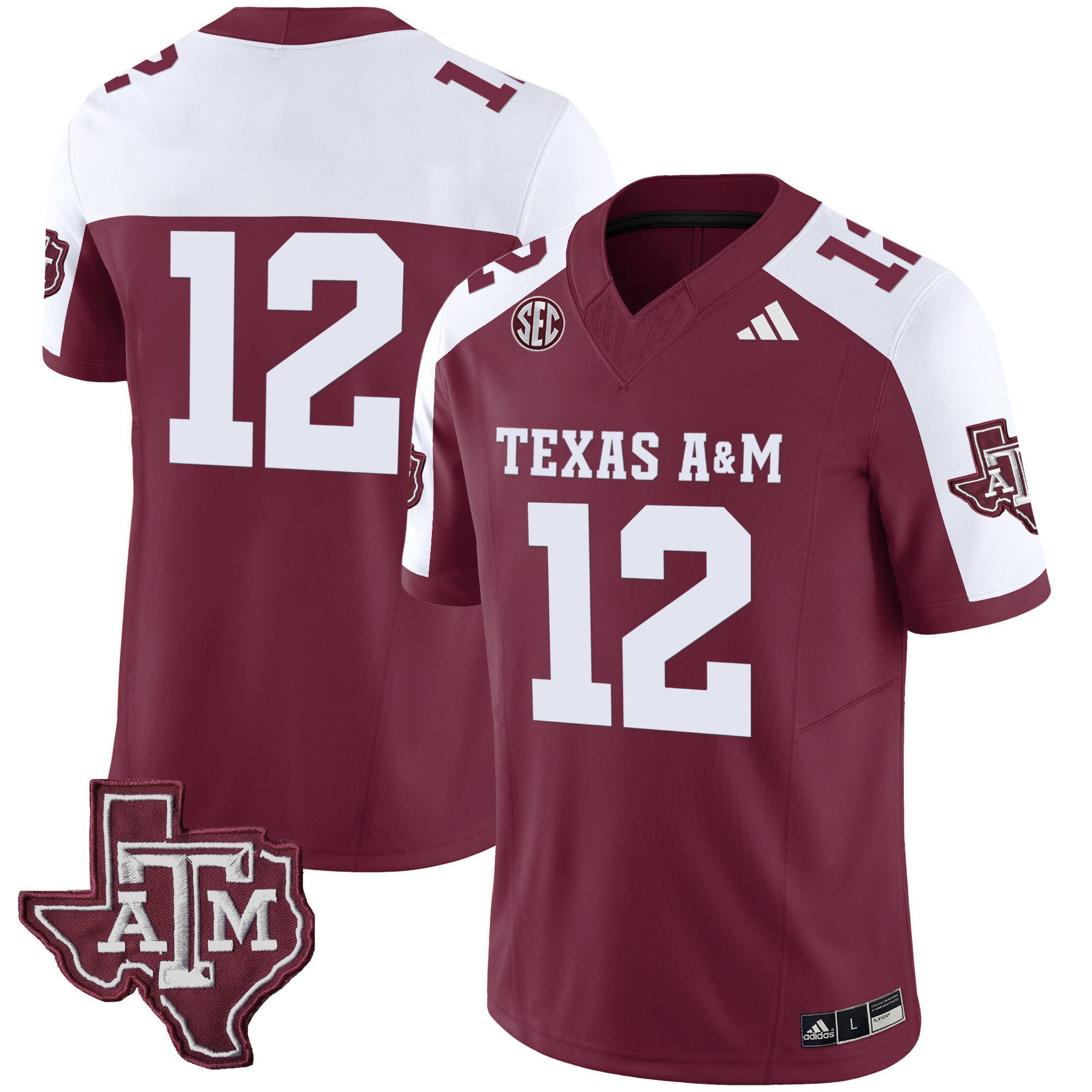 Men Texas A&M Aggies #12 No Name Red 2024 Vapor Limited NCAA Jersey